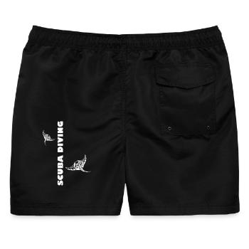 Scuba Diving Manta Rochen - Männer Badeshorts - Schwarz - Hinten - AI Model Male 178 light (178cm)