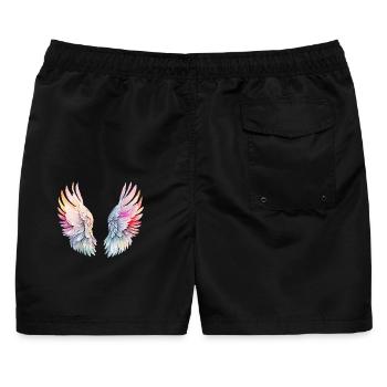 Flügel des Engels - Männer Badeshorts - Schwarz - Hinten - AI Model Male 178 light (178cm)