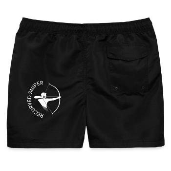 bogenschütze recurved sniper bogensport bsv - Männer Badeshorts - Schwarz - Hinten - AI Model Male 178 light (178cm)