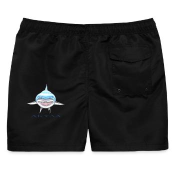 Hai - Männer Badeshorts - Schwarz - Hinten - AI Model Male 178 light (178cm)