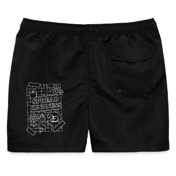Spread Kindness (weiß) - Männer Badeshorts - Schwarz - Hinten - AI Model Male 178 light (178cm)