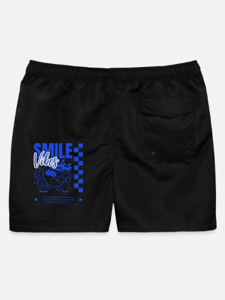 Lebendige Smile Vibes Illustration - Männer Badeshorts - Schwarz