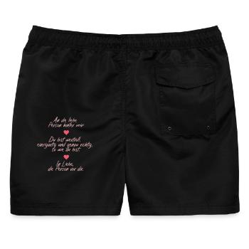 Positive Massage – An die Person hinter mir - Männer Badeshorts - Schwarz - Hinten - AI Model Male 178 light (178cm)