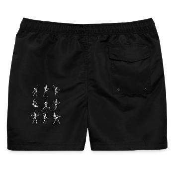 Dynamische Tanzsilhouetten - Männer Badeshorts - Schwarz - Hinten - AI Model Male 178 light (178cm)