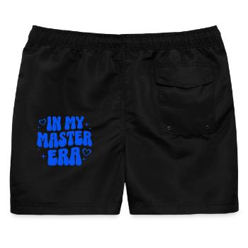 Master Abschluss Geschenk Studium Uni Absolvent - Männer Badeshorts - Schwarz - Hinten - AI Model Male 178 light (178cm)