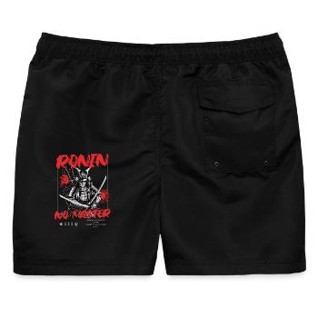 Ronin – No Master Samurai Streetwear - Männer Badeshorts - Schwarz - Hinten - AI Model Male 178 light (178cm)