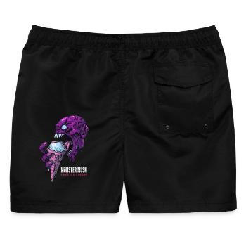 Monster Mush – Kostenloses Eis (T-Shirt) - Männer Badeshorts - Schwarz - Hinten - AI Model Male 178 light (178cm)