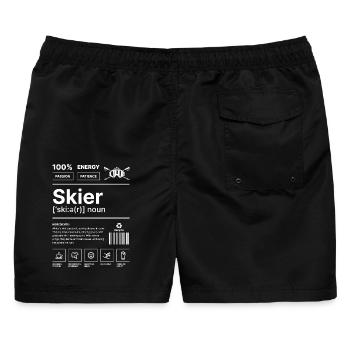 Skifahrer-Lebensstil - Männer Badeshorts - Schwarz - Hinten - AI Model Male 178 light (178cm)