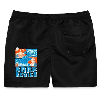 Saarland. Saarland Shirt – Saar Revier Design - Männer Badeshorts - Schwarz - Hinten - AI Model Male 178 light (178cm)