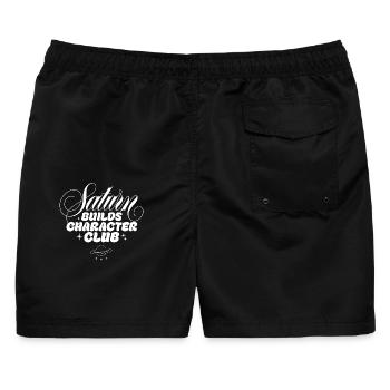 Saturn formt Charakter Club - Männer Badeshorts - Schwarz - Hinten - AI Model Male 178 light (178cm)