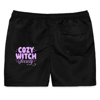 Gemütliche Hexen-Gesellschaft - Männer Badeshorts - Schwarz - Hinten - AI Model Male 178 light (178cm)