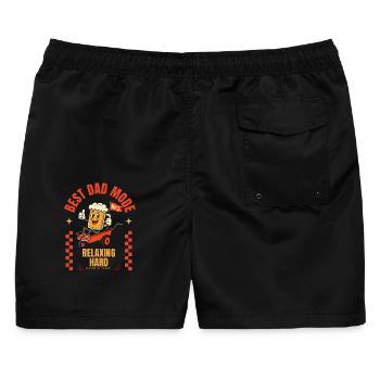 Best Dad Mode Vatertag Bier Bollerwagen Geschenk - Männer Badeshorts - Schwarz - Hinten - AI Model Male 178 light (178cm)