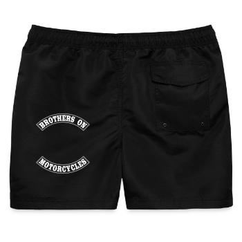 Brothers on Motorcycles - Das Design für Biker - Männer Badeshorts - Schwarz - Hinten - AI Model Male 178 light (178cm)