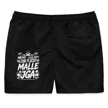Malle JGA 2026 Meine letzte Chance zur Flucht - Männer Badeshorts - Schwarz - Hinten - AI Model Male 178 light (178cm)