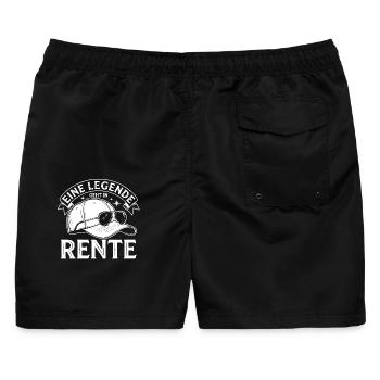 Rente Legende: Helm mit Sonnenbrille - Männer Badeshorts - Schwarz - Hinten - AI Model Male 178 light (178cm)