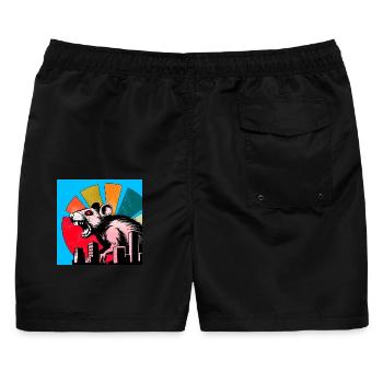 Ratten Horror - Männer Badeshorts - Schwarz - Hinten - AI Model Male 178 light (178cm)
