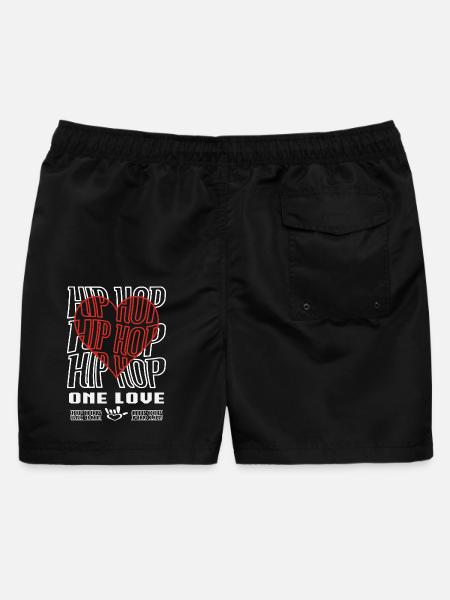 Hip Hop One Love – Hip Hop Statement - Männer Badeshorts - Schwarz
