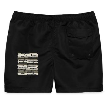 UFO Akte Case Closed Mystery Design - Männer Badeshorts - Schwarz - Hinten - AI Model Male 178 light (178cm)