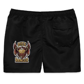 Dice Ranger Geflügelte D20 RPG-Klasse - Männer Badeshorts - Schwarz - Hinten - AI Model Male 178 light (178cm)