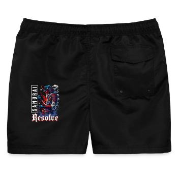 Smoke - Steel Samurai - Männer Badeshorts - Schwarz - Hinten - AI Model Male 178 light (178cm)