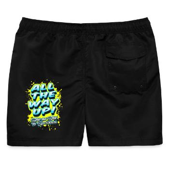 All The Way Up Step By Step To Success - Männer Badeshorts - Schwarz - Hinten - AI Model Male 178 light (178cm)