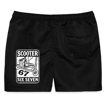  Backprint | Freestyle-Scooter Tretroller 67s - Männer Badeshorts - Schwarz - Hinten - AI Model Male 178 light (178cm)