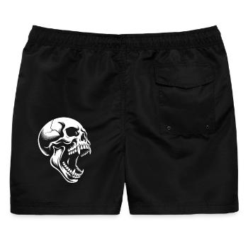 Skull of Rage - Männer Badeshorts - Schwarz - Hinten - AI Model Male 178 light (178cm)