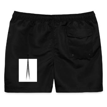 Flug - Männer Badeshorts - Schwarz - Hinten - AI Model Male 178 light (178cm)