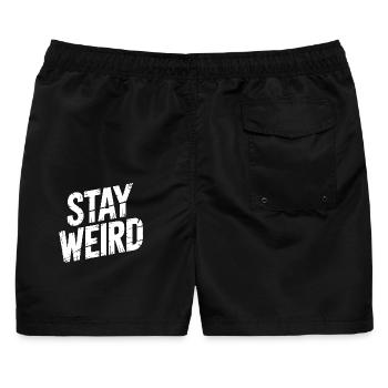 Weird Vibes - Männer Badeshorts - Schwarz - Hinten - AI Model Male 178 light (178cm)