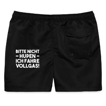 Mofa Vollgas - Männer Badeshorts - Schwarz - Hinten - AI Model Male 178 light (178cm)