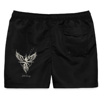 Still Rising Phoenix Compass  - Männer Badeshorts - Schwarz - Hinten - AI Model Male 178 light (178cm)