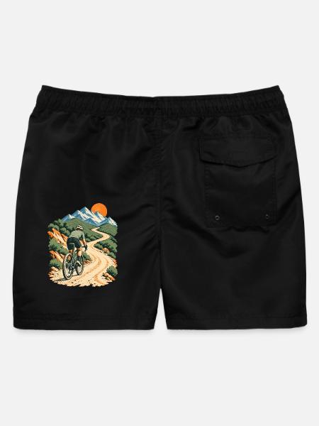 Gravel Abenteuer - Männer Badeshorts - Schwarz