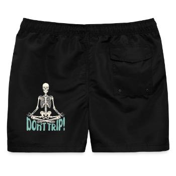 Dont Trip Skeleton Gaming Leonida  - Männer Badeshorts - Schwarz - Hinten - AI Model Male 178 light (178cm)