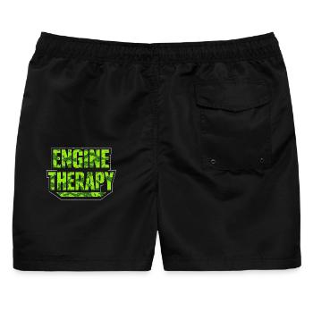 Engine Therapy – Schrauber Spruch Auto Tuning Werk - Männer Badeshorts - Schwarz - Hinten - AI Model Male 178 light (178cm)