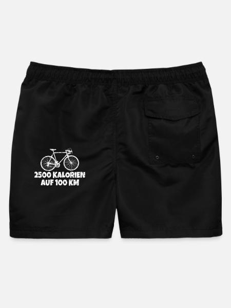 2500 Kalorien auf 100 km Rennrad (Vintage Weiß) - Männer Badeshorts - Schwarz