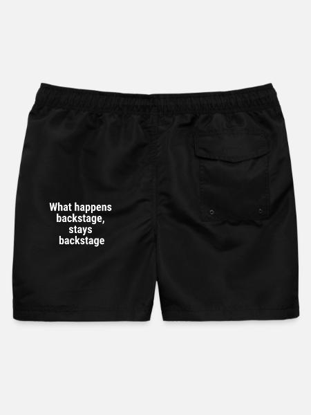 Was hinter den Kulissen passiert, bleibt hinter den Kulissen Weiß - Männer Badeshorts - Schwarz