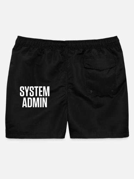 SYSTEM ADMIN – IT Tech Shirt White Font - Männer Badeshorts - Schwarz