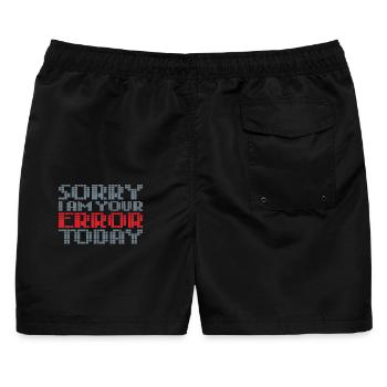 ERROR - Männer Badeshorts - Schwarz - Hinten - AI Model Male 178 light (178cm)