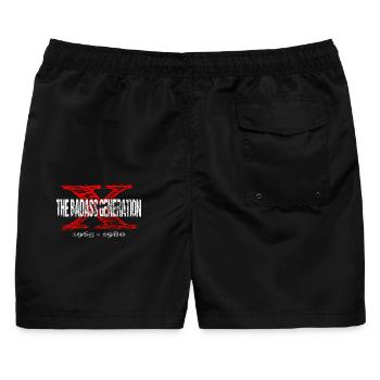 Generation X 1965 1980 Retro - Männer Badeshorts - Schwarz - Hinten - AI Model Male 178 light (178cm)
