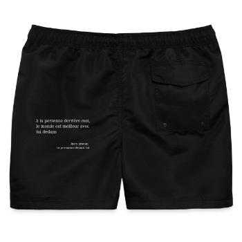 Wohlwollende Botschaft: Positive Liebe - Männer Badeshorts - Schwarz - Hinten - AI Model Male 178 light (178cm)