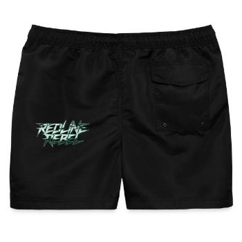 Redline Rebel Spruch Design für PS Junkies - Männer Badeshorts - Schwarz - Hinten - AI Model Male 178 light (178cm)