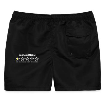 Government5starwhite - Männer Badeshorts - Schwarz - Hinten - AI Model Male 178 light (178cm)