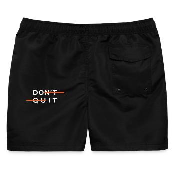 sport don't quit motivation do it - Männer Badeshorts - Schwarz - Hinten - AI Model Male 178 light (178cm)
