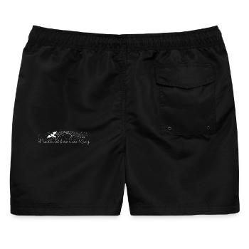 Frieden ist besser als Krieg - Männer Badeshorts - Schwarz - Hinten - AI Model Male 178 light (178cm)