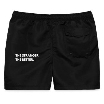 The Stranger The Better - Männer Badeshorts - Schwarz - Hinten - AI Model Male 178 light (178cm)