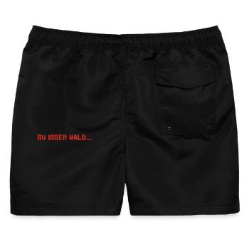 Su isser hald - Männer Badeshorts - Schwarz - Hinten - AI Model Male 178 light (178cm)