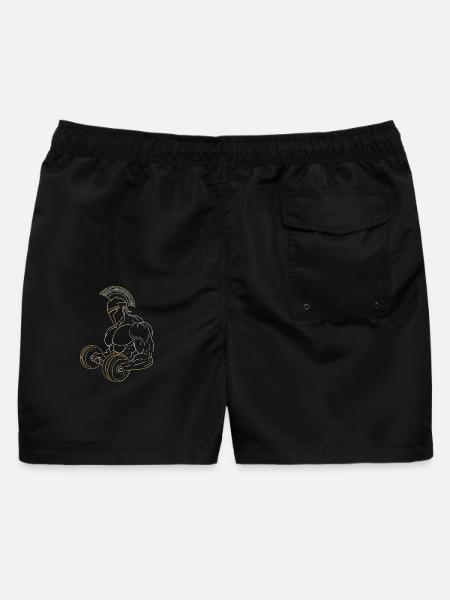 Spartanische goldene Hanteln - Männer Badeshorts - Schwarz