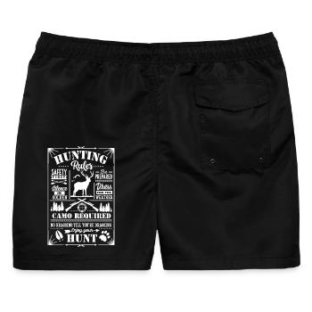Hunting rules white - Männer Badeshorts - Schwarz - Hinten - AI Model Male 178 light (178cm)