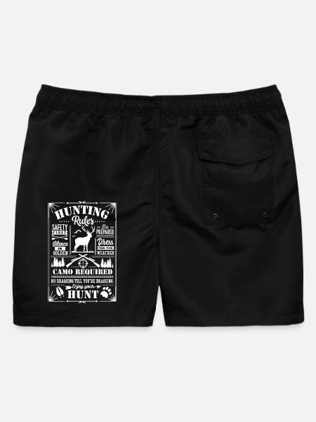 Hunting rules white - Männer Badeshorts - Schwarz