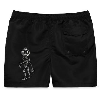 Kabocha-Albtraum – Mono - Männer Badeshorts - Schwarz - Hinten - AI Model Male 178 light (178cm)